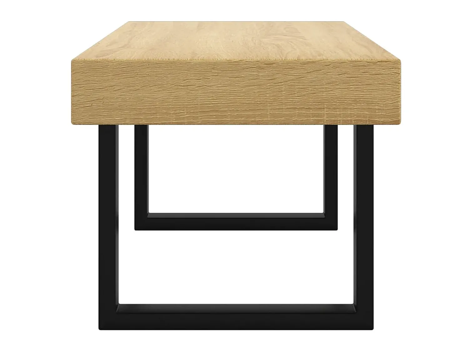 Mesa De Centro* Mesa de centro 90x45x40 cm MDF e ferro -claro e preto PT960972 Castanho