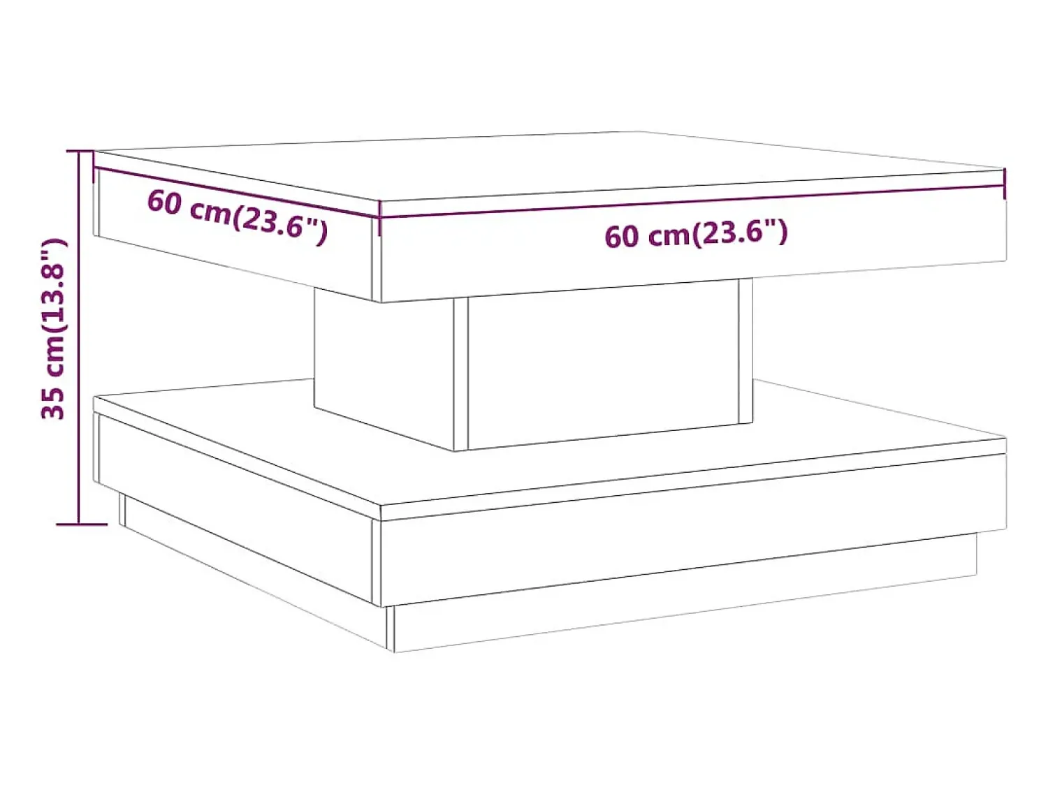 Discount vidaxl Mesa de centro 60x60x35 cm MDF castanho-claro Natural claro
