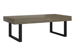 Mesa De Centro| Mesa de centro 120x60x40 cm MDF e ferro e preto PT855062 Cinzento