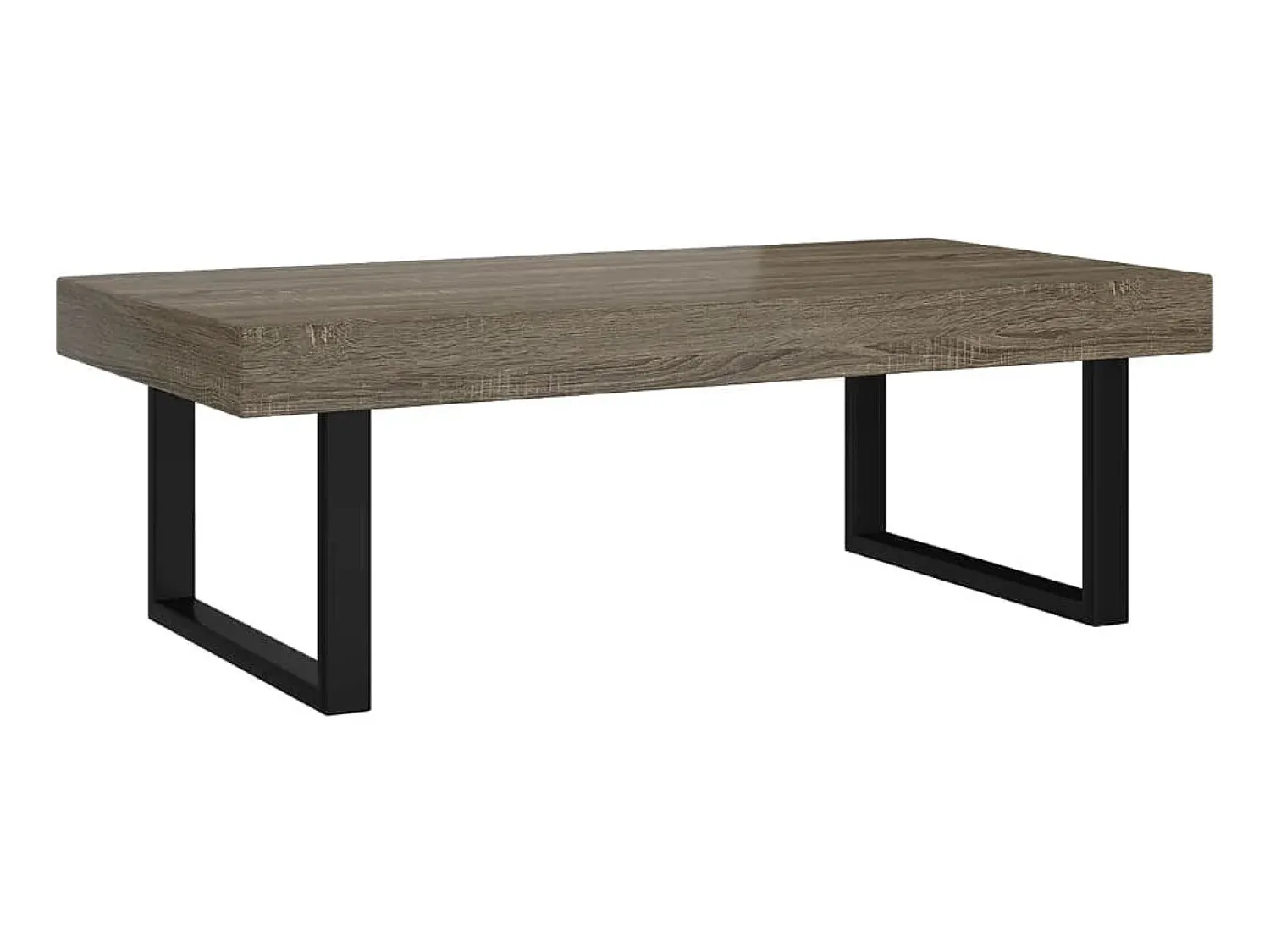 Mesa De Centro| Mesa de centro 120x60x40 cm MDF e ferro e preto PT855062 Cinzento