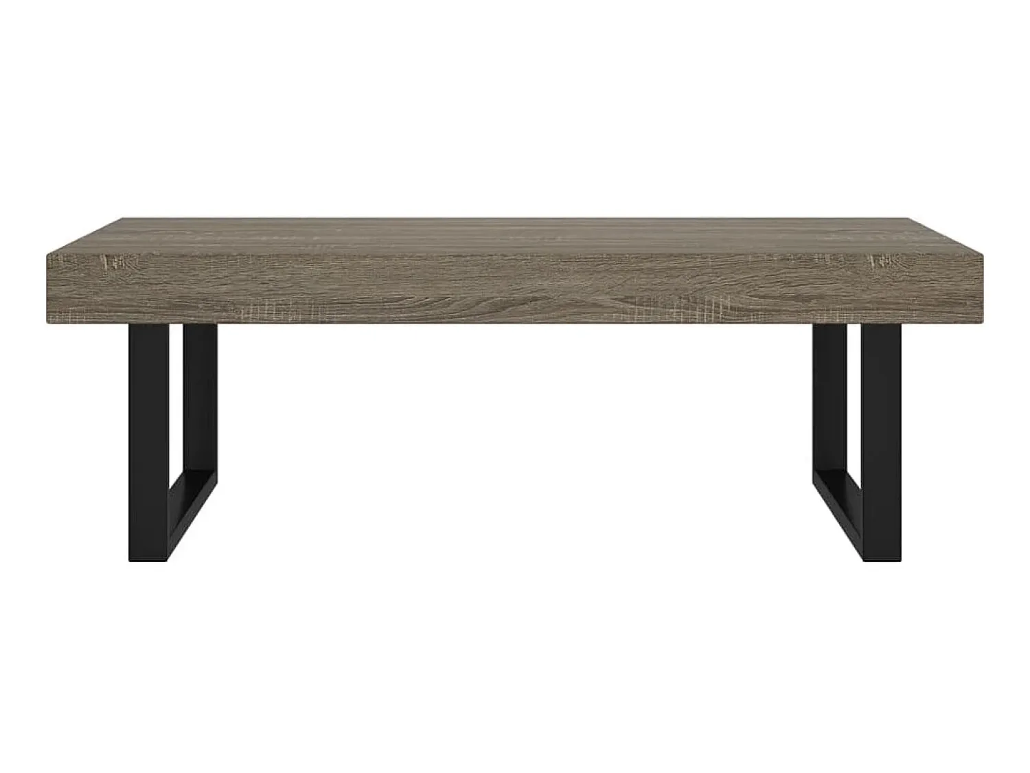 Mesa De Centro| Mesa de centro 120x60x40 cm MDF e ferro e preto PT855062 Cinzento