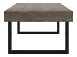 Mesa De Centro| Mesa de centro 120x60x40 cm MDF e ferro e preto PT855062 Cinzento
