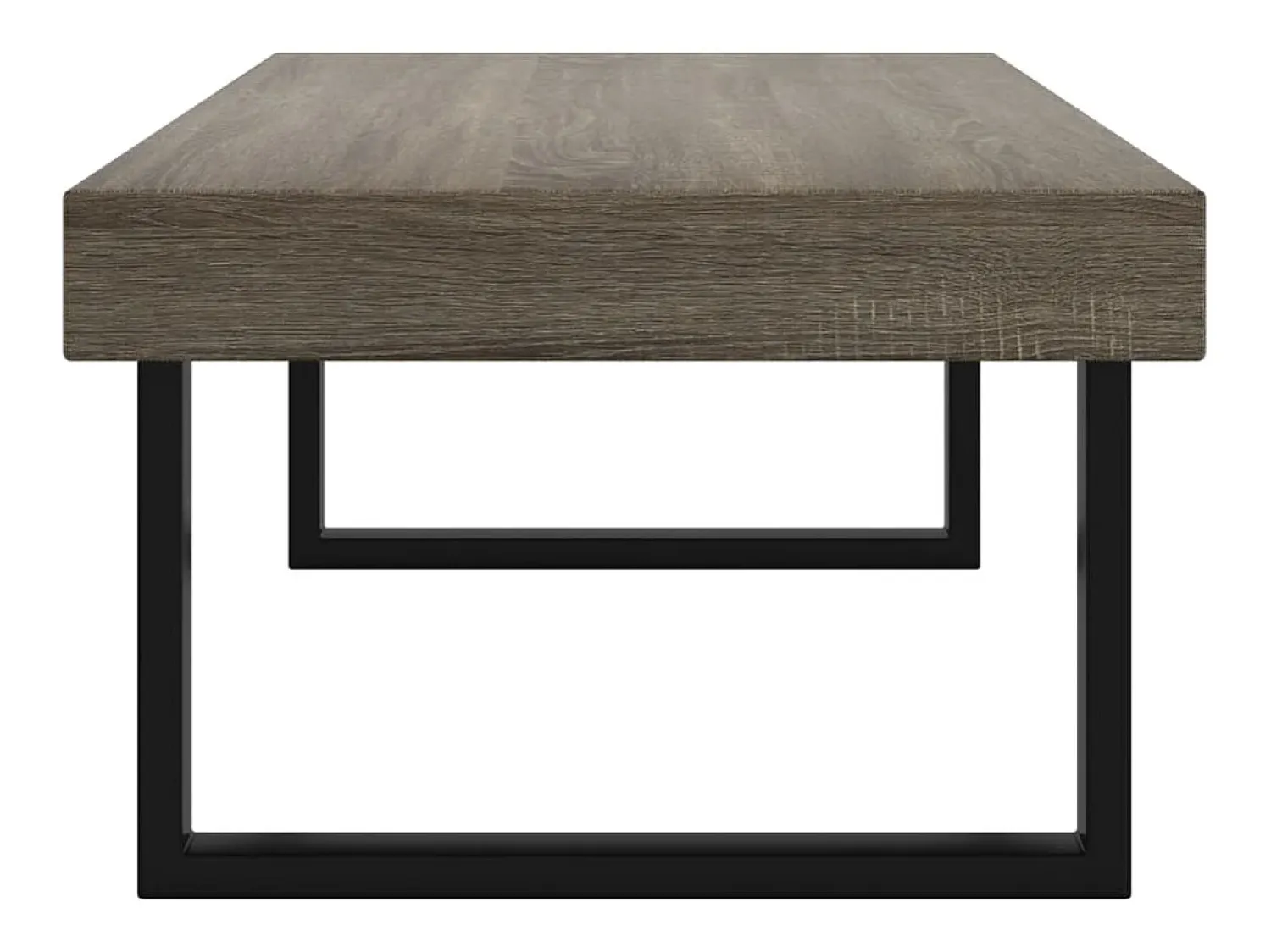 Mesa De Centro| Mesa de centro 120x60x40 cm MDF e ferro e preto PT855062 Cinzento
