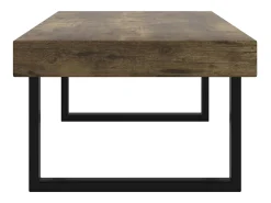 Mesa de centro 120x60x40 cm MDF e ferro -escuro e preto PT171116^ Mesa De Centro
