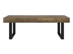 Mesa de centro 120x60x40 cm MDF e ferro -escuro e preto PT171116^ Mesa De Centro