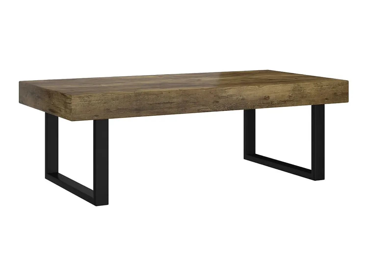 Mesa de centro 120x60x40 cm MDF e ferro -escuro e preto PT171116^ Mesa De Centro