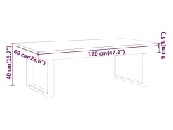 Mesa De Centro*vidaxl Mesa de centro 120x60x40 cm MDF e ferro -escuro e preto Castanho