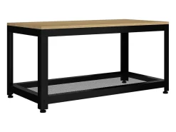Mesa De Centro*vidaxl Mesa de centro 90x45x45 cm MDF e ferro castanho-claro e preto Natural claro
