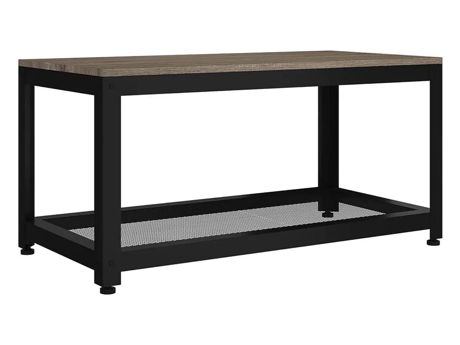 vidaxl Mesa de centro 90x45x45 cm MDF e ferro e preto^ Mesa De Centro