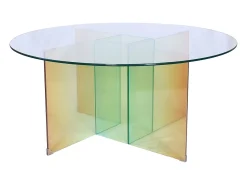 Mesa De Centro| Mesa de centro 90x42x90 cm Multicolor modig m75-90 Transparente / Multicor
