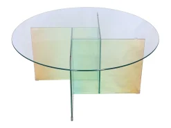 Mesa De Centro| Mesa de centro 90x42x90 cm Multicolor modig m75-90 Transparente / Multicor