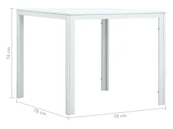 vidaxl Mesa de centro 78x78x74 cm PEAD aspeto madeira Branco