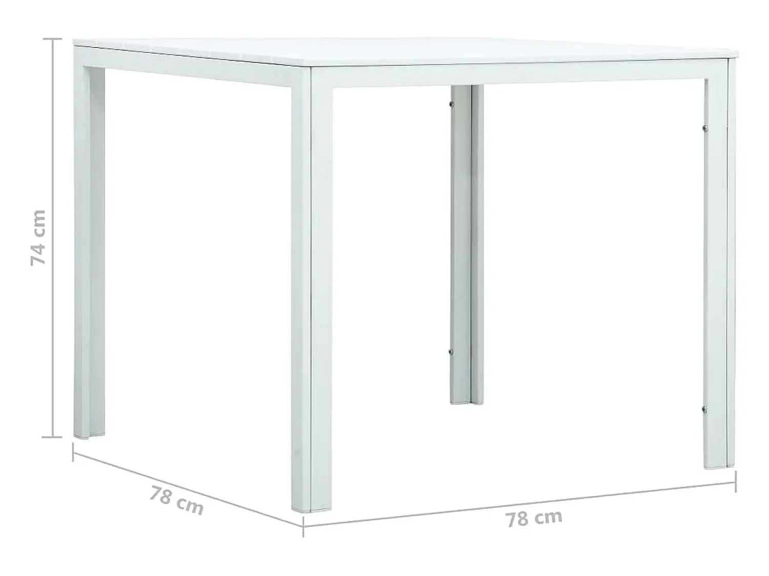 vidaxl Mesa de centro 78x78x74 cm PEAD aspeto madeira Branco