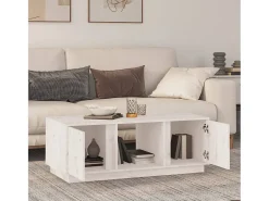 Mesa de centro 110x50x40 cm pinho maciço PT594917 Branco