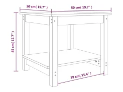 vidaxl Mesa de centro 50x50x45 cm pinho maciço^ Mesa De Centro