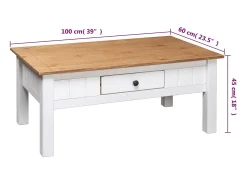 Mesa De Centro|vidaxl Mesa de centro 100x60x45 cm pinho maciço Panama Branco