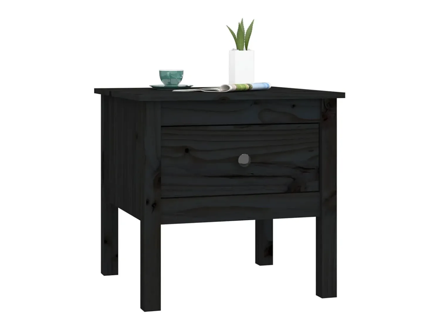 Mesa De Centro* Mesa de centro 50x50x49 cm pinho maciço PT704139 Preto