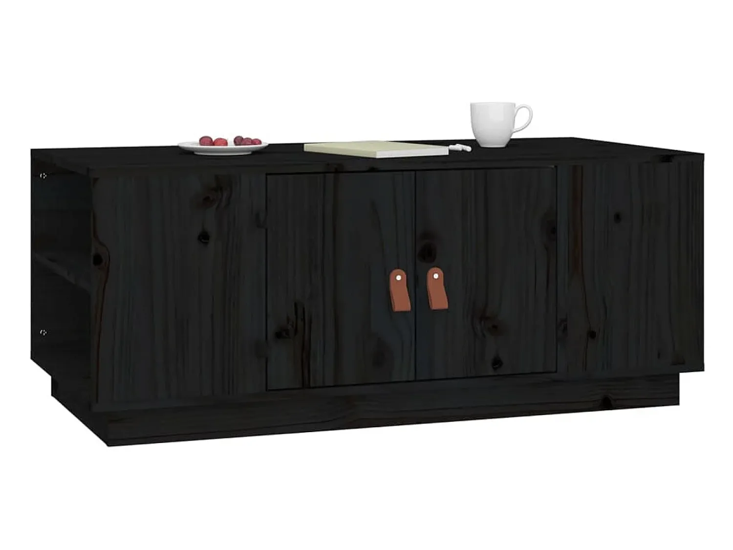 Mesa De Centro* Mesa de centro 100x50x41 cm pinho maciço PT234631 Preto