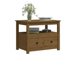 Hot vidaxl Mesa de centro 71x49x55 cm pinho maciço castanho mel Natural claro