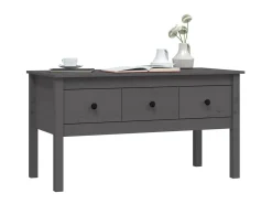 Mesa De Centro| Mesa de centro 102x49x55 cm pinho maciço cinza PT835329 Cinzento