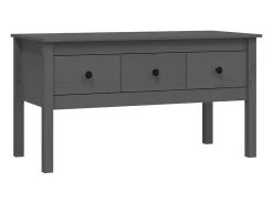 Mesa De Centro| Mesa de centro 102x49x55 cm pinho maciço cinza PT835329 Cinzento