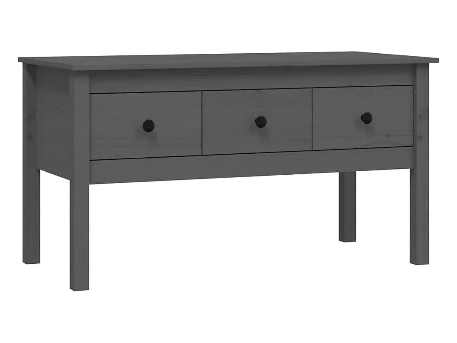 Mesa De Centro| Mesa de centro 102x49x55 cm pinho maciço cinza PT835329 Cinzento