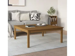 Discount Mesa de centro 100x100x40 cm pinho maciço mel PT327959 Castanho