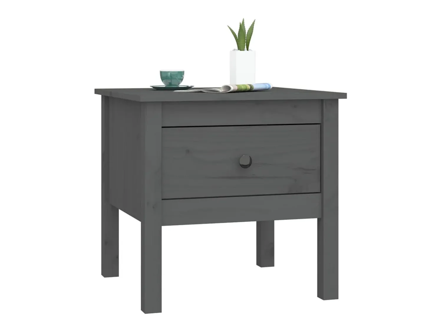 Mesa de centro 50x50x49 cm pinho Cinza PT262596^ Mesa De Centro