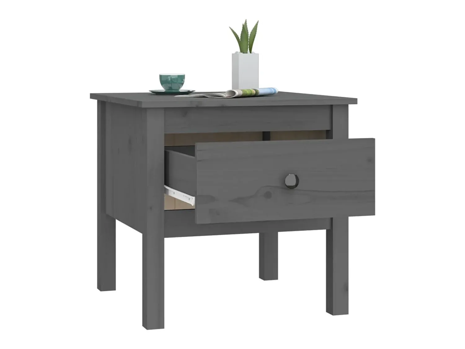 Mesa de centro 50x50x49 cm pinho Cinza PT262596^ Mesa De Centro