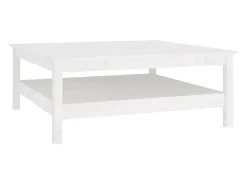 Outlet Mesa de centro 100x100x40 cm pinho maciço PT464783 Branco