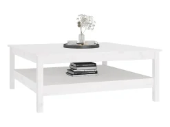 Outlet Mesa de centro 100x100x40 cm pinho maciço PT464783 Branco