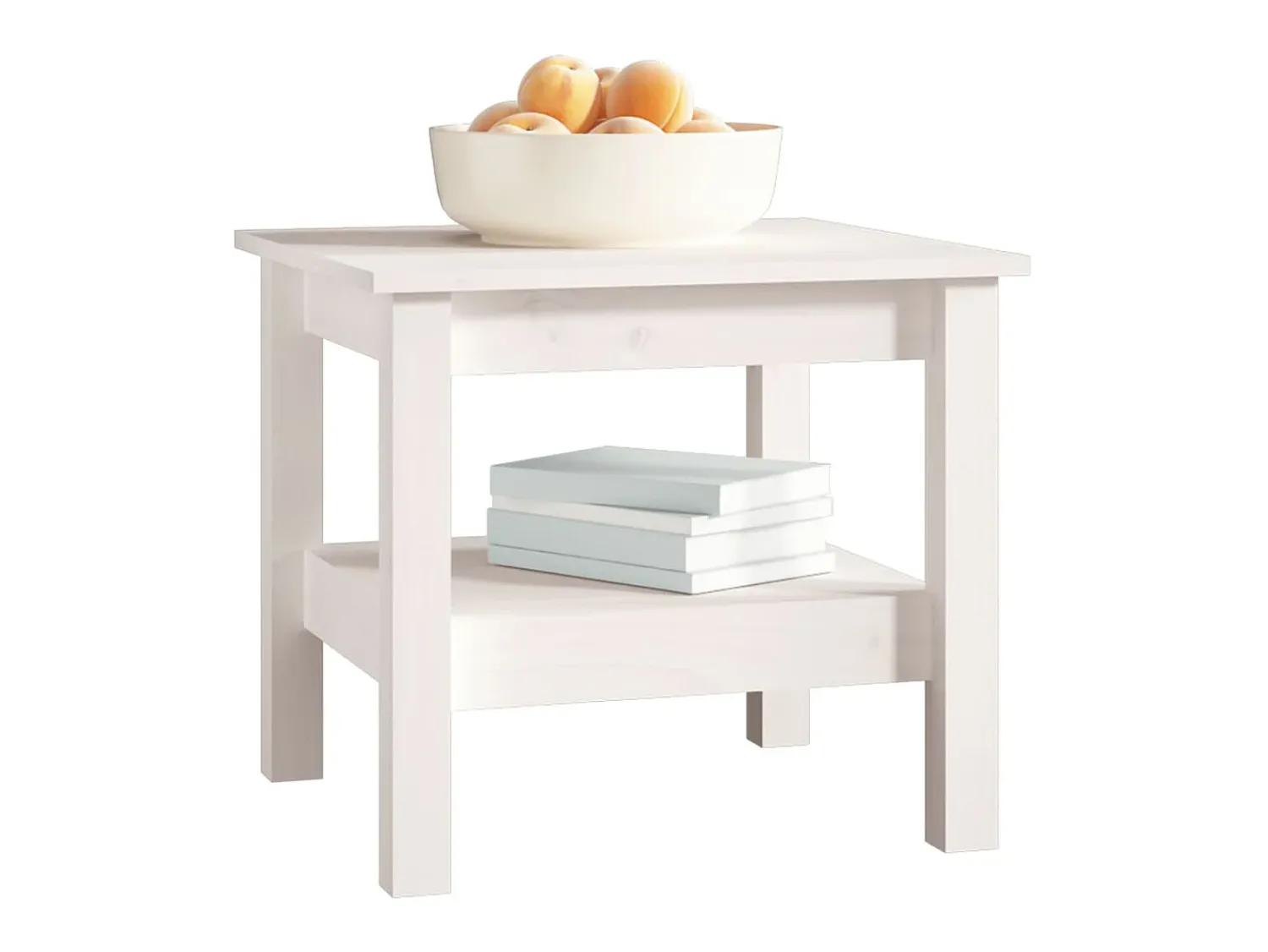 Mesa De Apoio| Mesa de centro 45x45x40 cm pinho maciço PT120839 Branco