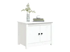 Mesa De Centro|vidaxl Mesa de centro 71x49x55 cm pinho maciço Branco