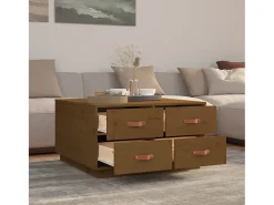 Mesa De Centro| Mesa de centro 80x80x45 cm pinho maciço mel PT831677 Castanho