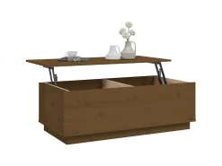 Mesa de centro 100x50x35 cm pinho maciço mel PT439239^ Mesa De Centro