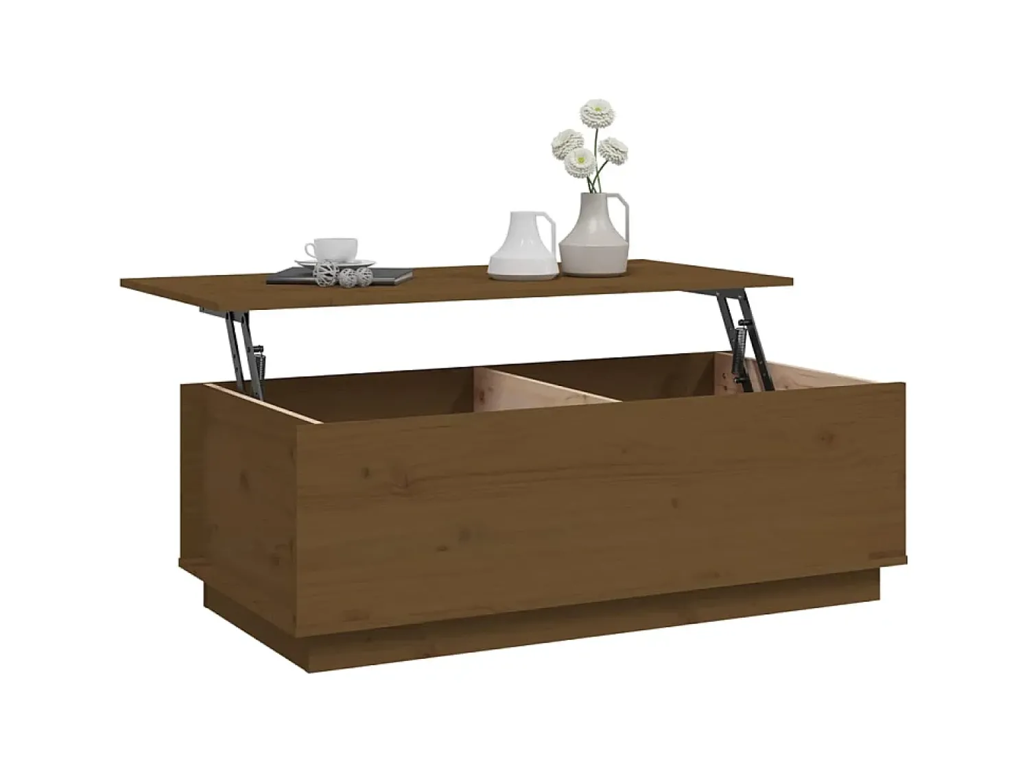 Mesa de centro 100x50x35 cm pinho maciço mel PT439239^ Mesa De Centro