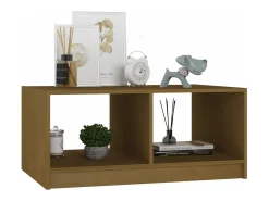 Mesa De Centro|vidaxl Mesa de centro 75x50x33,5 cm pinho maciço castanho mel Natural claro