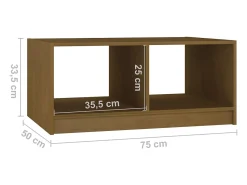 Mesa De Centro|vidaxl Mesa de centro 75x50x33,5 cm pinho maciço castanho mel Natural claro