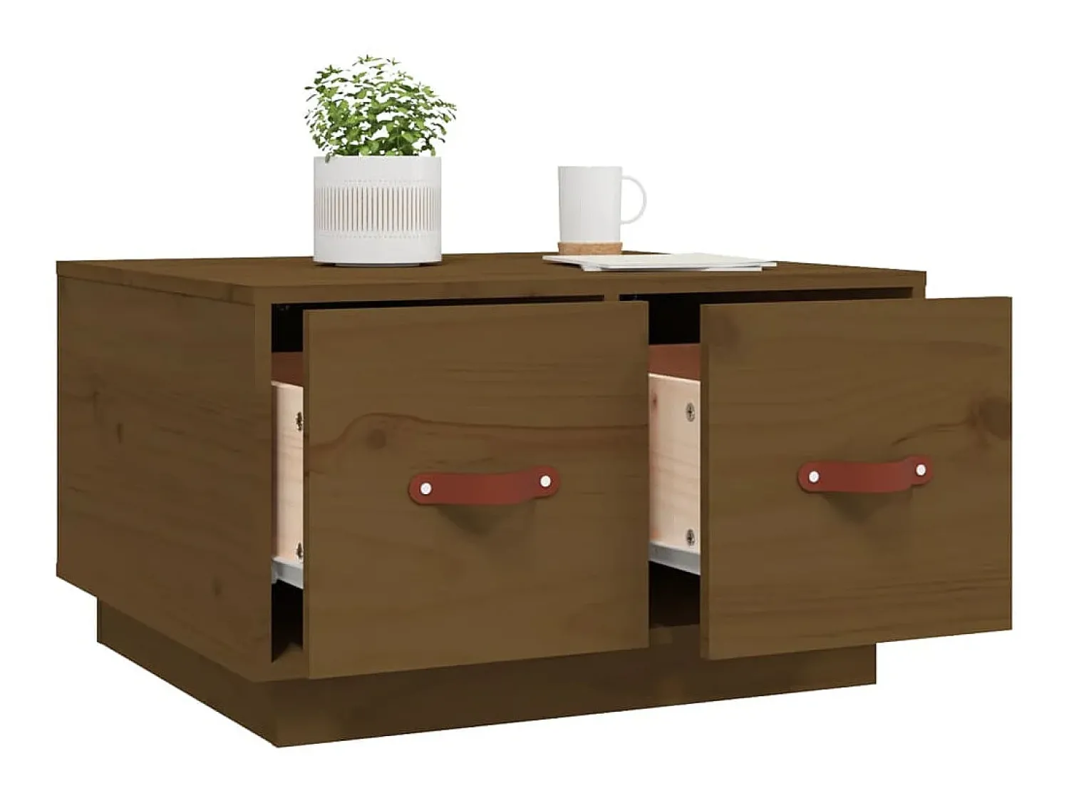 Mesa De Centro| Mesa de centro 60x53x35 cm pinho maciço mel PT554171 Castanho