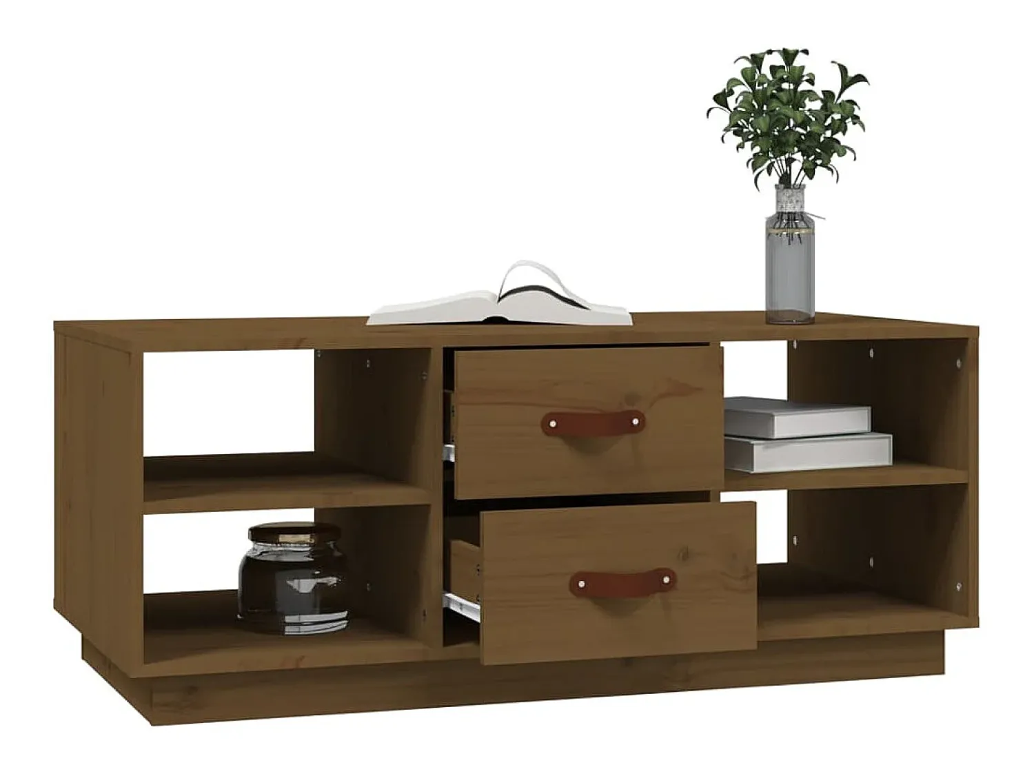 Mesa De Centro| Mesa de centro 100x50x41 cm pinho maciço mel PT377974 Castanho