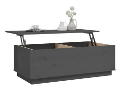 Mesa de centro 100x50x35 cm pinho maciço cinza PT346246^ Mesa De Centro