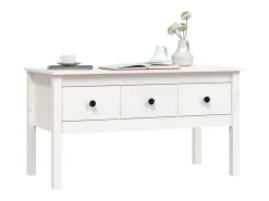 Clearance vidaxl Mesa de centro 102x49x55 cm pinho maciço Branco