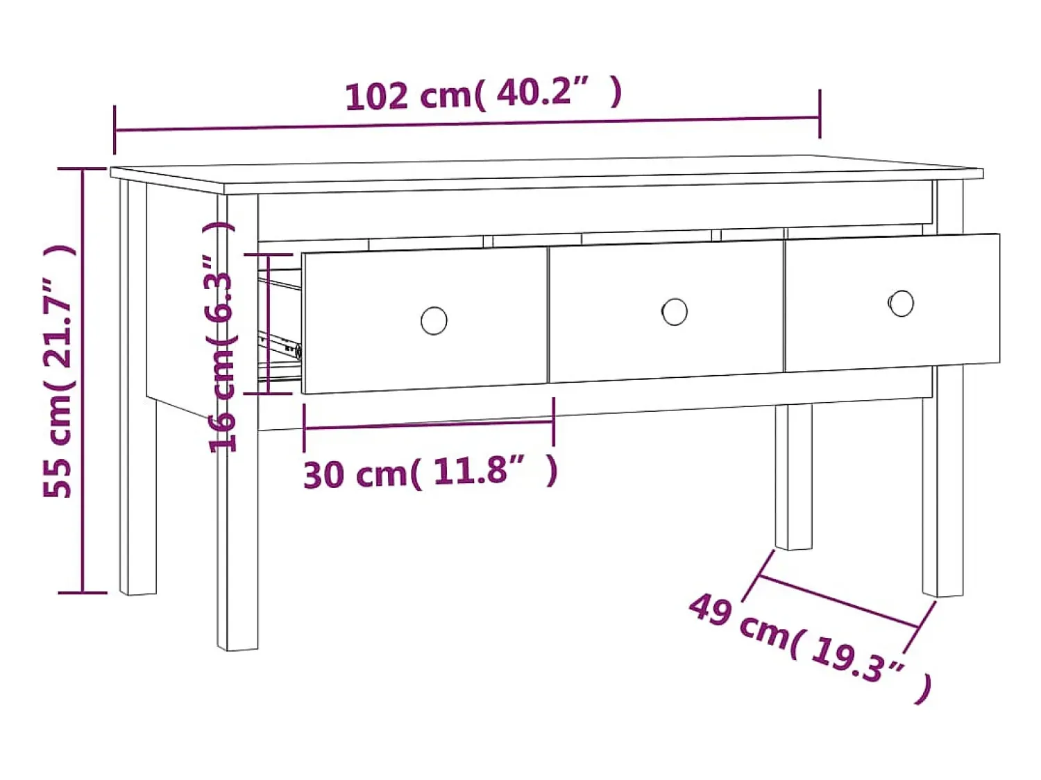 Clearance vidaxl Mesa de centro 102x49x55 cm pinho maciço Branco