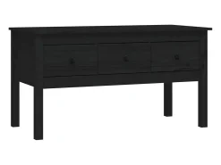 Mesa De Centro* Mesa de centro 102x49x55 cm pinho maciço PT325767 Preto