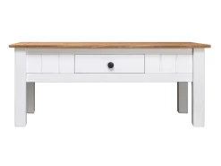 Sale Mesa de centro 100x60x45 cm pinho maciço Panama PT958066 Branco
