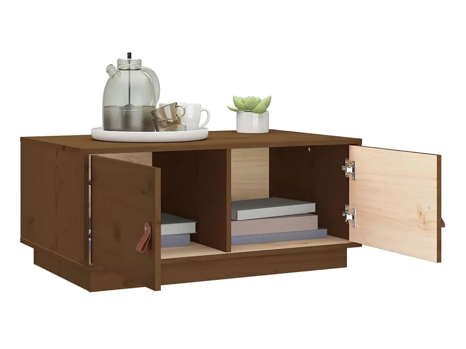 Mesa De Centro| Mesa de centro 80x50x35 cm pinho maciço mel PT541519 Castanho