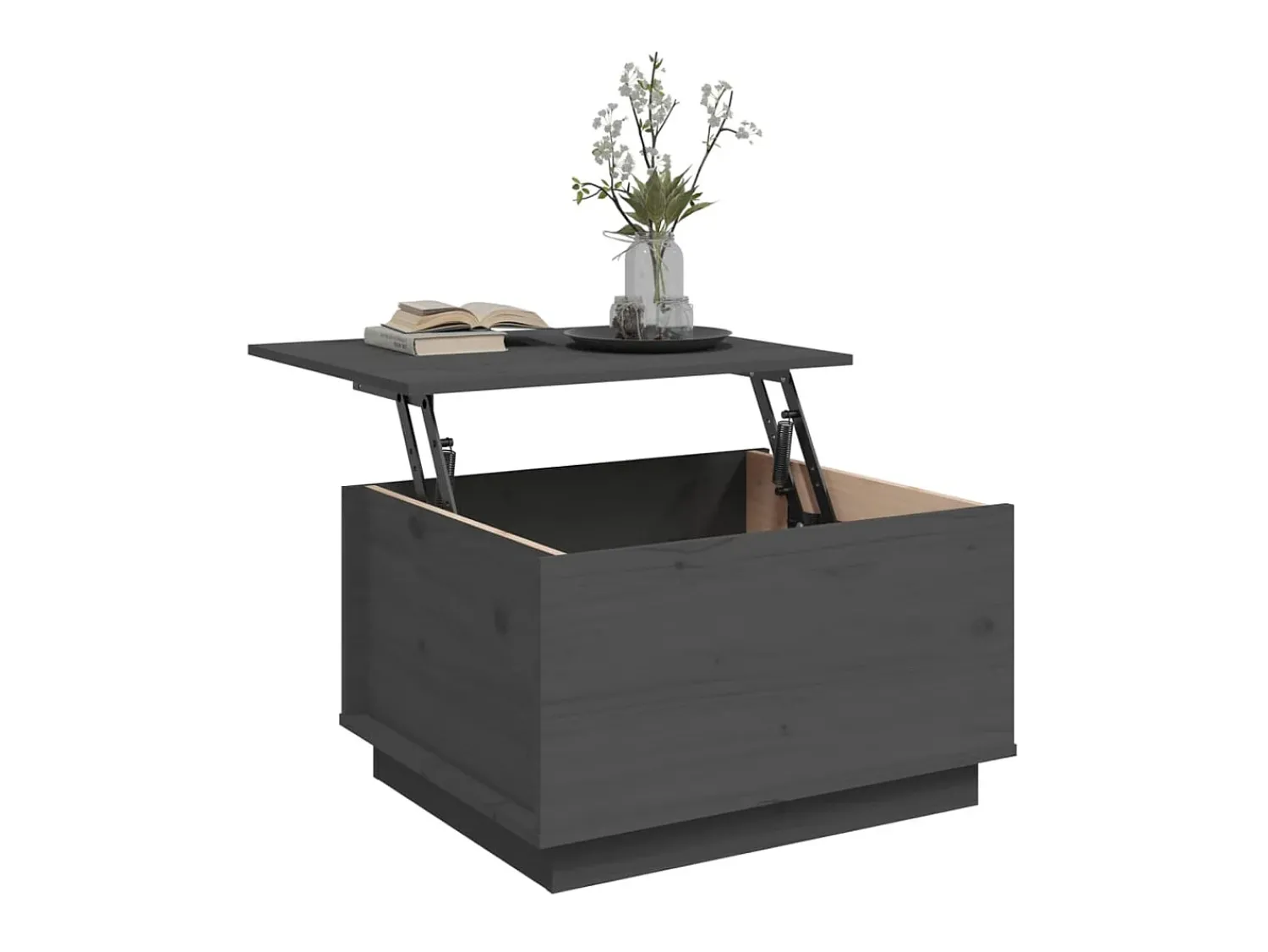 Mesa De Centro* Mesa de centro 60x50x35 cm pinho maciço cinza PT903429 Cinzento