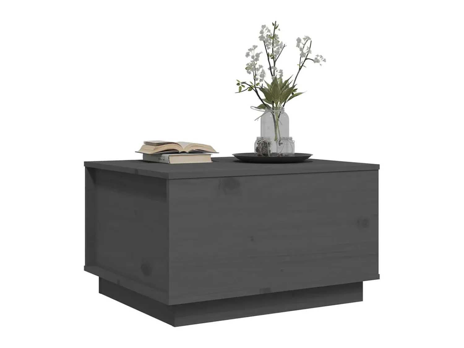 Mesa De Centro* Mesa de centro 60x50x35 cm pinho maciço cinza PT903429 Cinzento