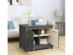 Clearance Mesa de centro 71x49x55 cm pinho maciço cinza PT983537 Cinzento