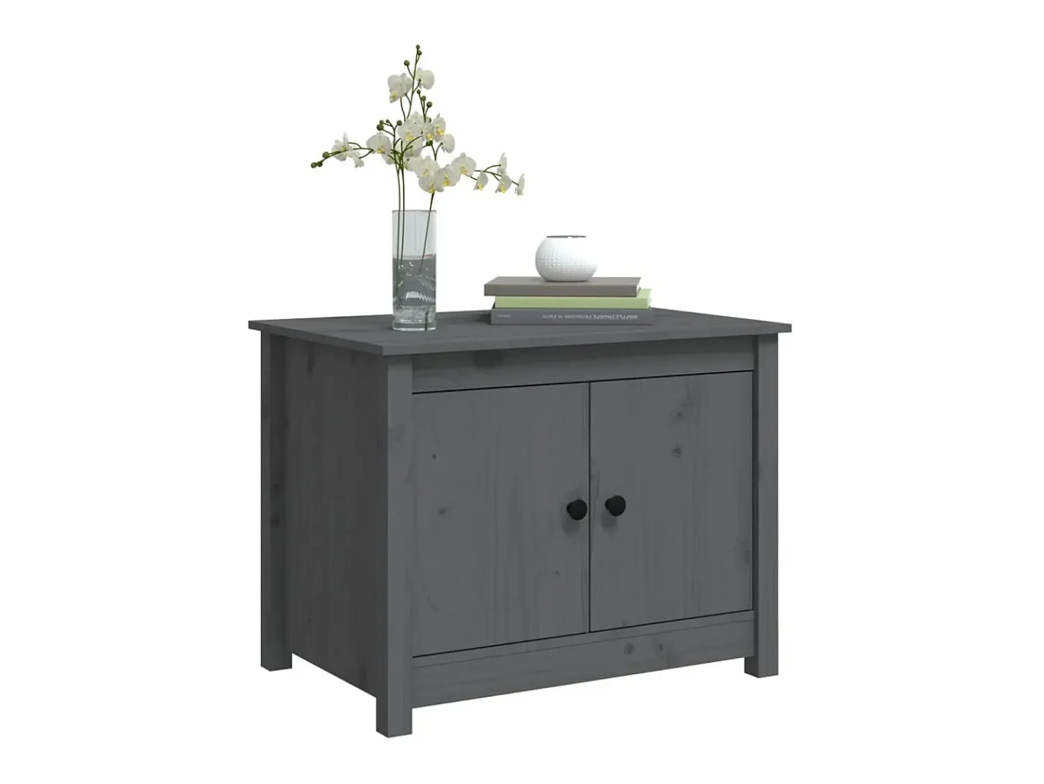 Clearance Mesa de centro 71x49x55 cm pinho maciço cinza PT983537 Cinzento